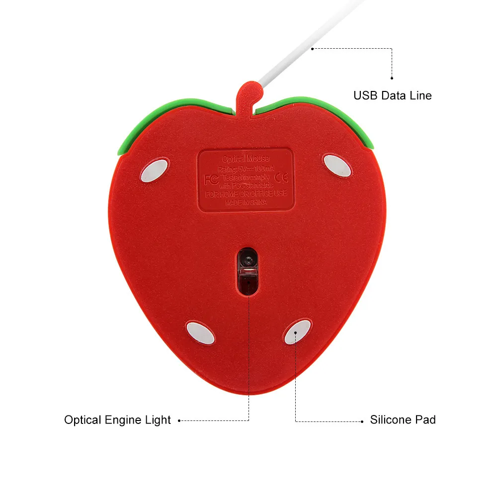 Cute Computer Mice: Ergonomic Strawberry Design Mouse, Pink PC Optical ...