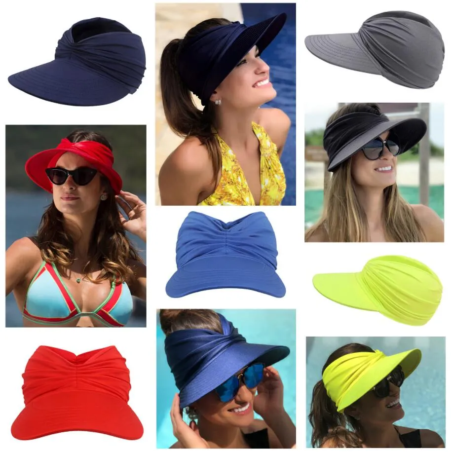 Women Sun Visor Sun Hat Women Anti-ultraviolet Elastic Hollow Top Cap  Outdoor Quick-drying Sun Hats Summer Hat Girl