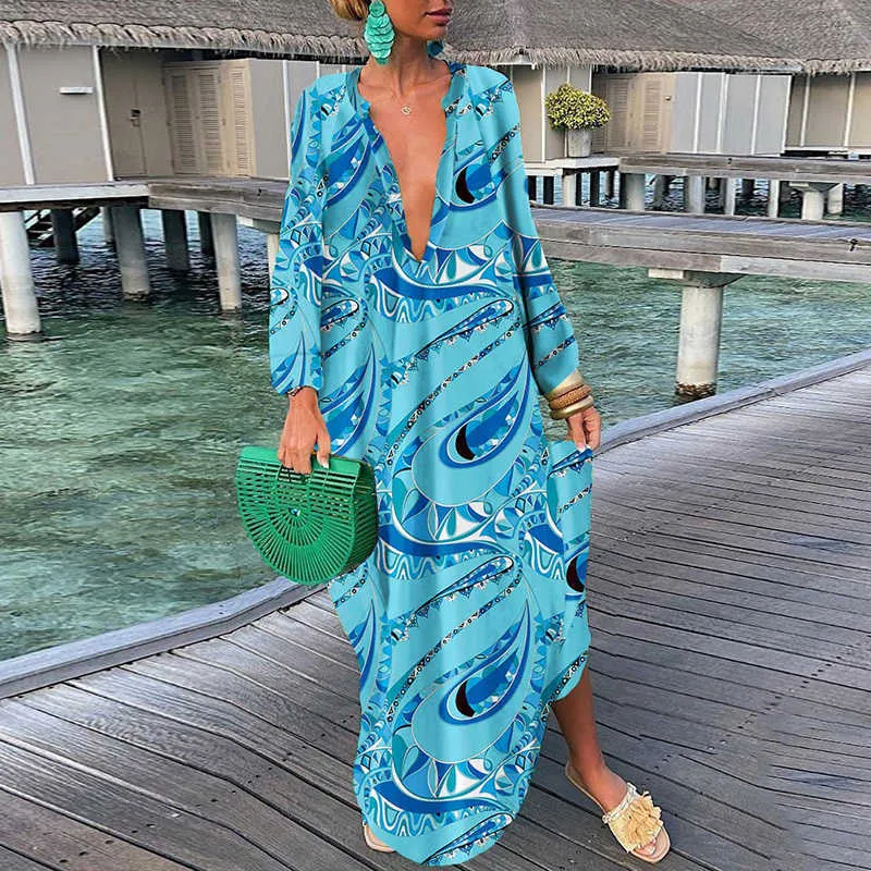 Boho Chic Maxi Dress: Elegant Deep V-Neck, Long Sleeve Casual Womens Long  Dresses - Shop Now! from Dhgate Basic & Casual Dresses