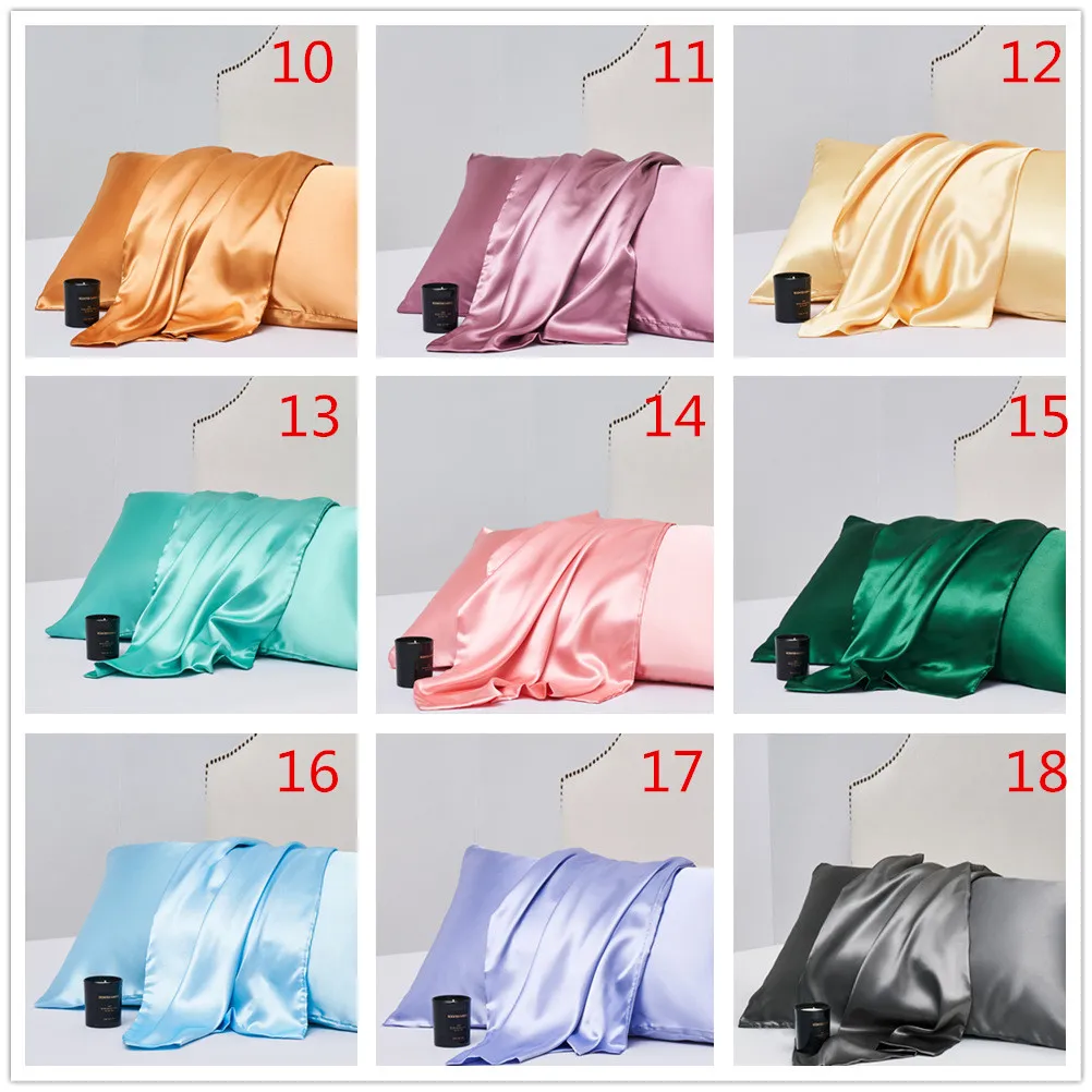 Funda De Almohada De Seda Satinada Transpirable - Suave Y Lisa Para Cabello Y Piel (Estándar/Queen/King)