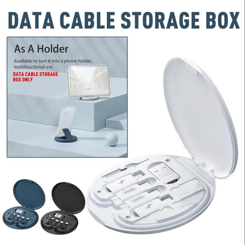 Protable Fast Charging adapters Cables Multi-function Data Cable Mobile Phone Holder Storage Box With Retrieve Card Pin