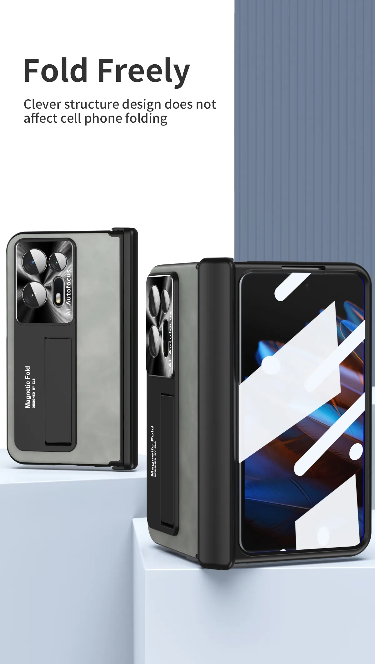 Чехлы С Шарнирной Подставкой Для OPPO Find N2, Чехол Бумажник,  Адсорбционная Складная Кожаная Защитная Пленка, Крышка Экрана От Fcover, 1  914 руб. | DHgate
