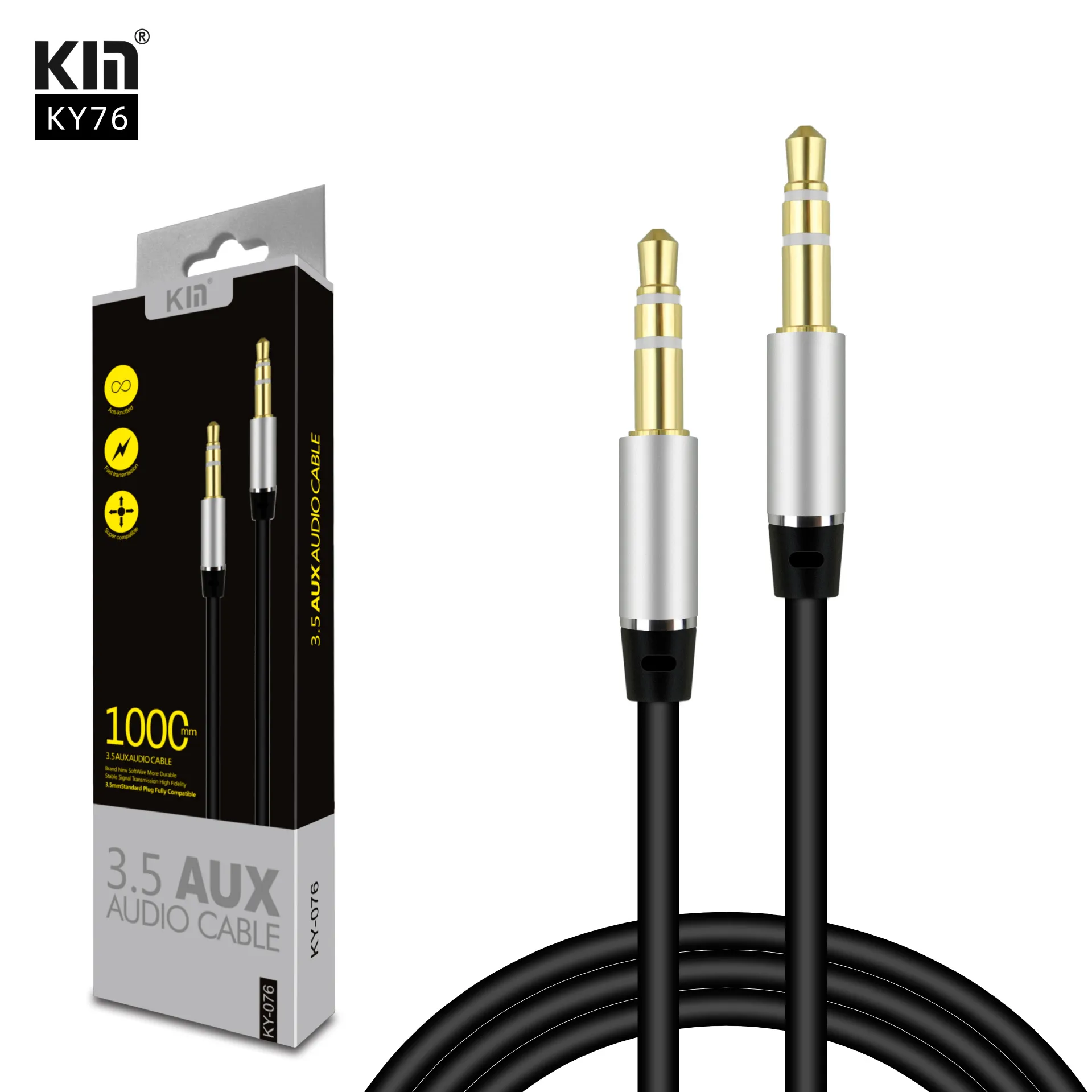 1.5 Meter (5ft) 3.5mm AUX Extension Cable - 4 Pole With Mic, Slim White Cable 1 thumbnail image