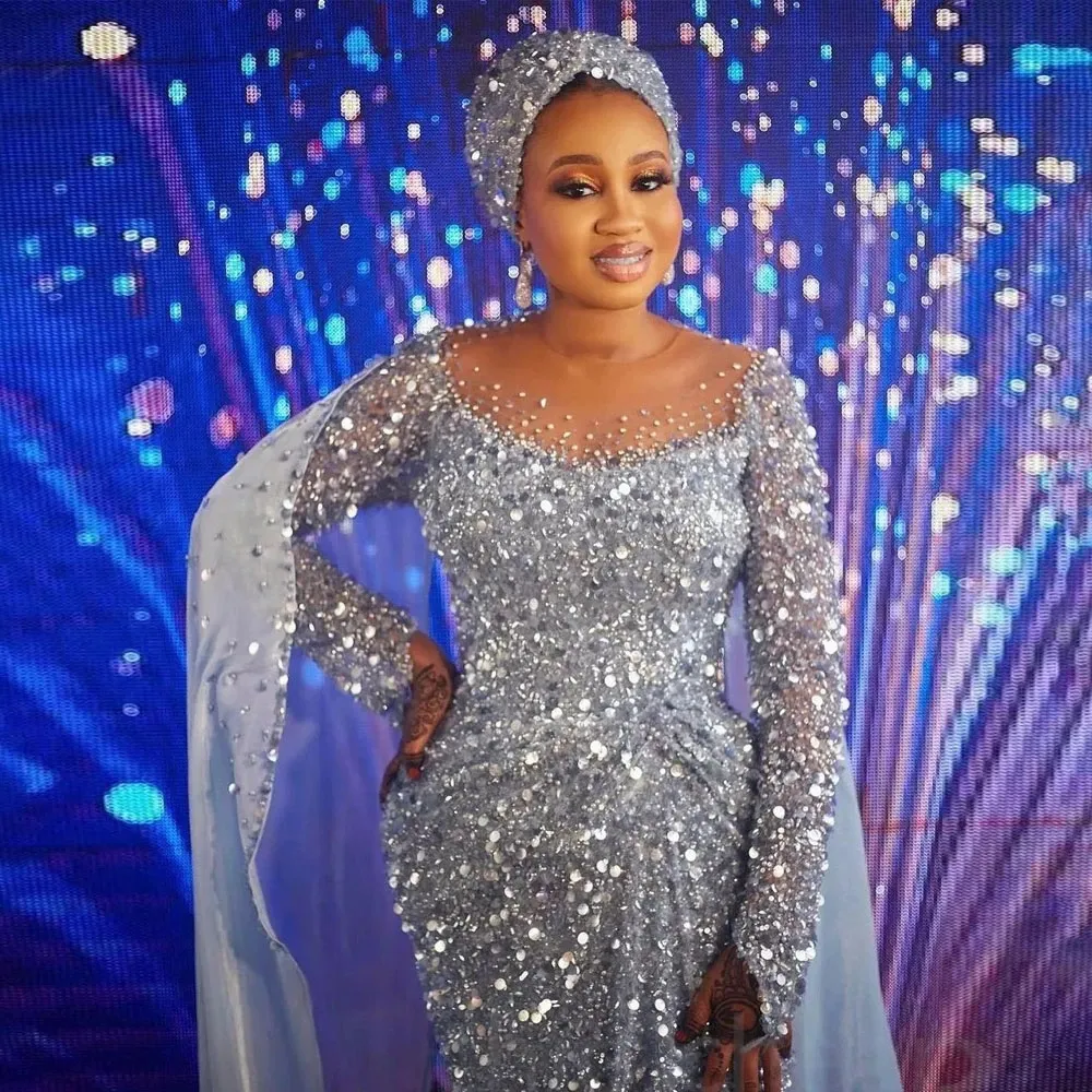 Brilliant Blue Sequined Evening Dresses With Cape... From 113,22 | DHgate Brilliant Blue Sequined Evening Dresses With Cape... From 113,22 | DHgate