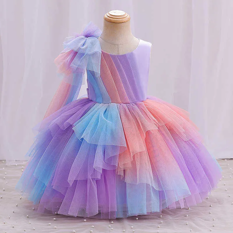 Puffy Rainbow Tulle Dress Rainbow Baby Dress First Birthday Outfit Rainbow  Girl Dress Photoshoot Girl Dress Toddler Party Dress Fancy Dress 