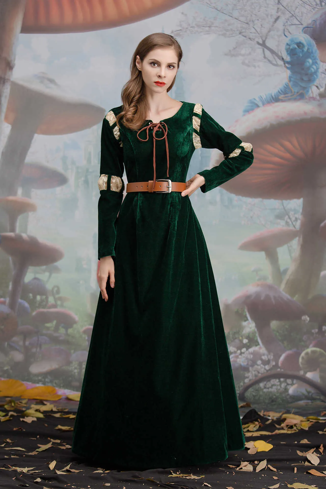 Special Occasions Merida Princess Come for Adult S M L XL Fancy Brave Merida Dress Girls Cosplay Carnival Apparel Female Halloween Frock W0221