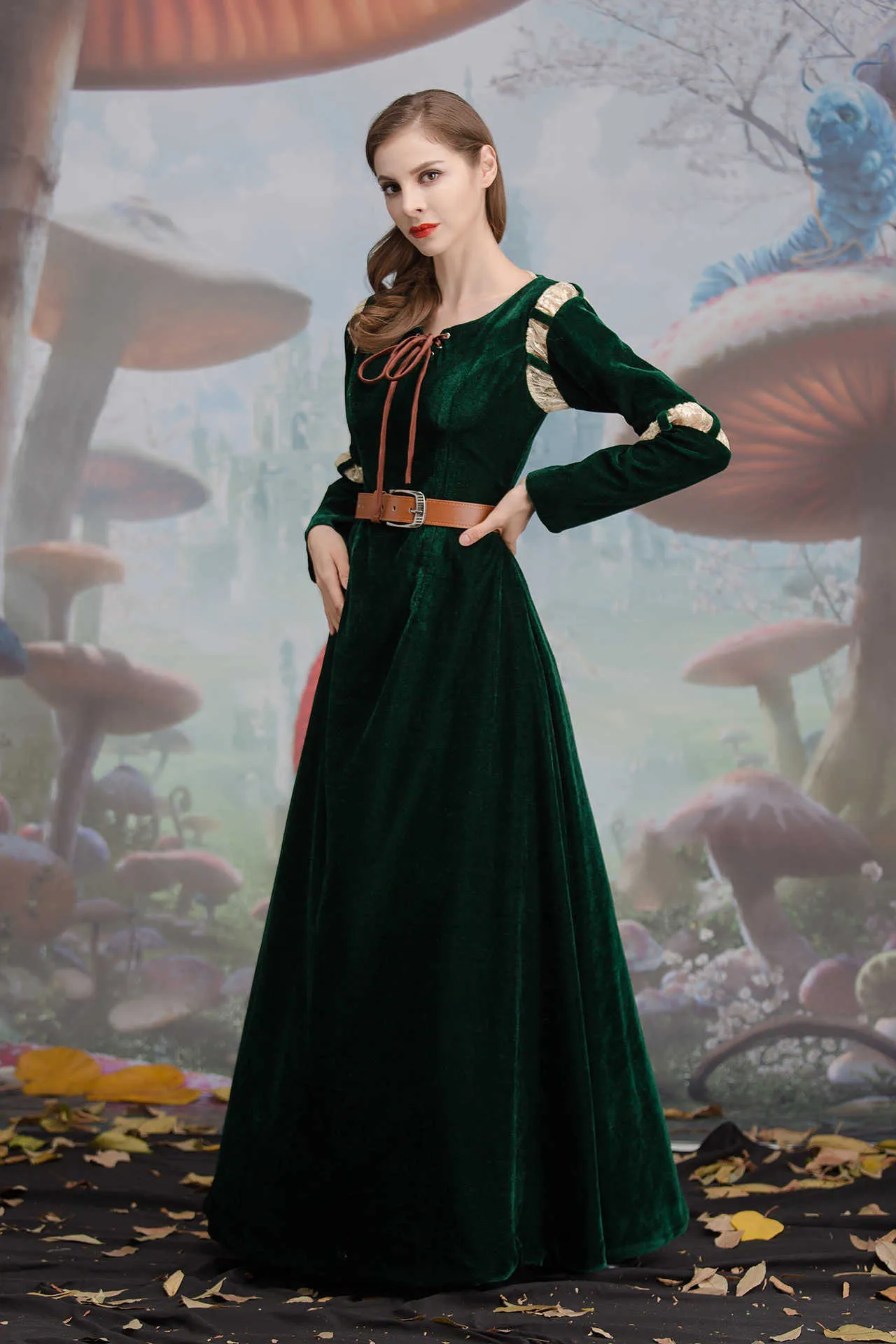Special Occasions Merida Princess Come for Adult S M L XL Fancy Brave Merida Dress Girls Cosplay Carnival Apparel Female Halloween Frock W0221