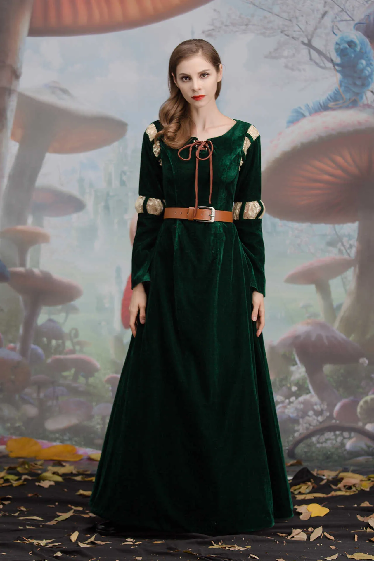 Special Occasions Merida Princess Come for Adult S M L XL Fancy Brave Merida Dress Girls Cosplay Carnival Apparel Female Halloween Frock W0221