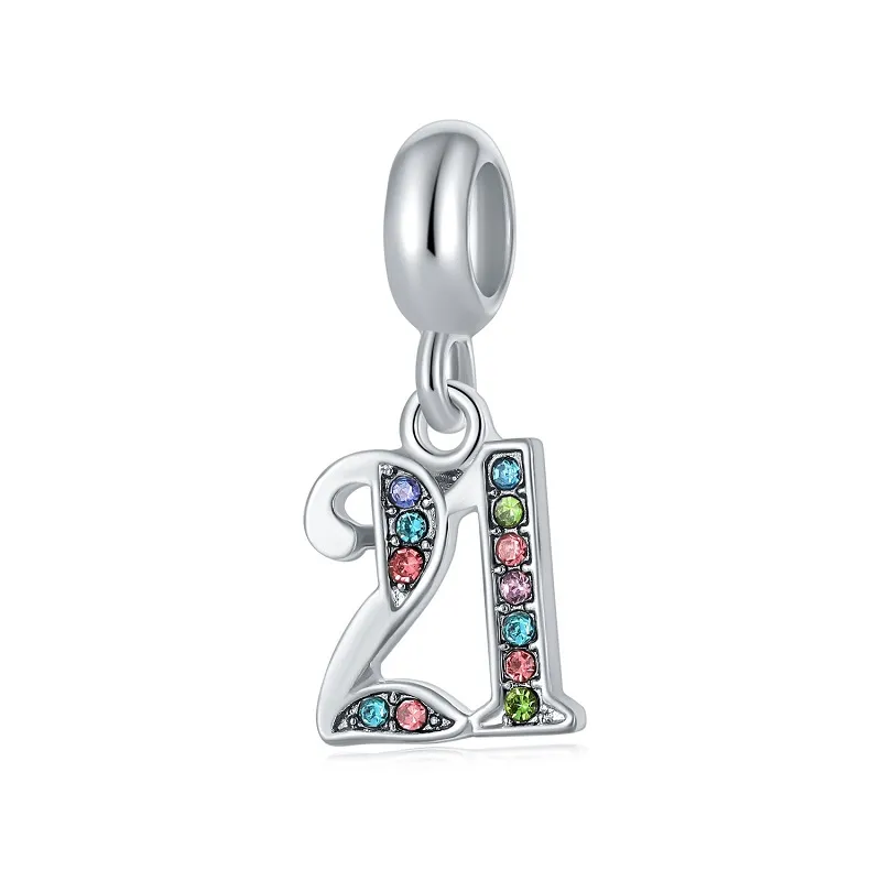 European Rainbow Crystal Charm Bracelet For Women Age No. 16 21