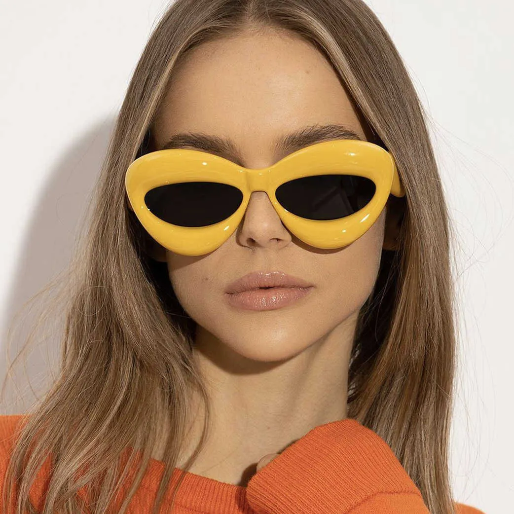 Yellow Stylish and Unique Sunglasses with Sexy Lip Design Accessories | Yellow Stylish And Unique Sunglasses With Sexy  main image 2