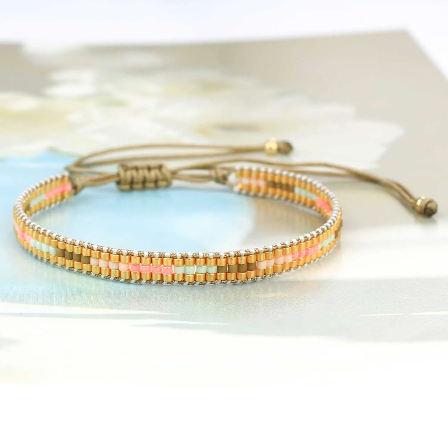 Handmade Miyuki Seed Bead Charm Bracelet For Women Boho Wrap