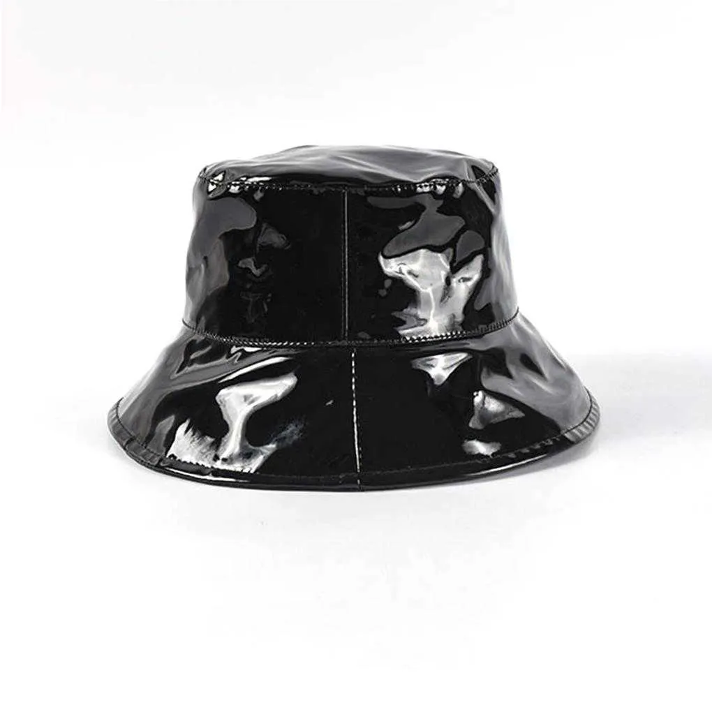 Black patent rain hat 2025