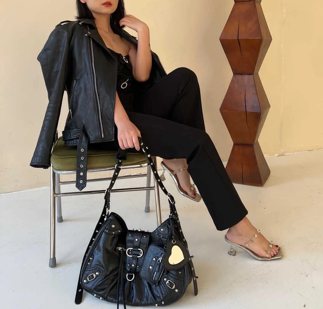 Gothic Messenger Bag: Y2K Handbag, Large Black Tote. Shop
