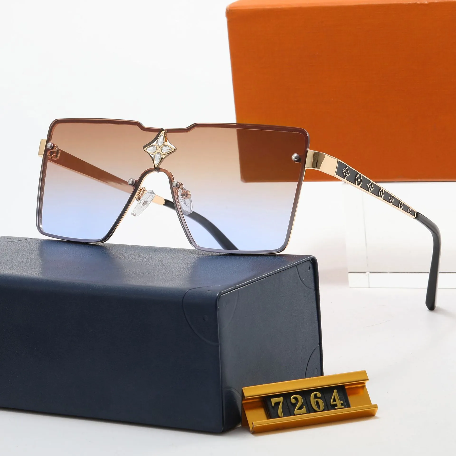Oversized Rimless Sunglasses For Women, Fashionable Alloy  display picture 1