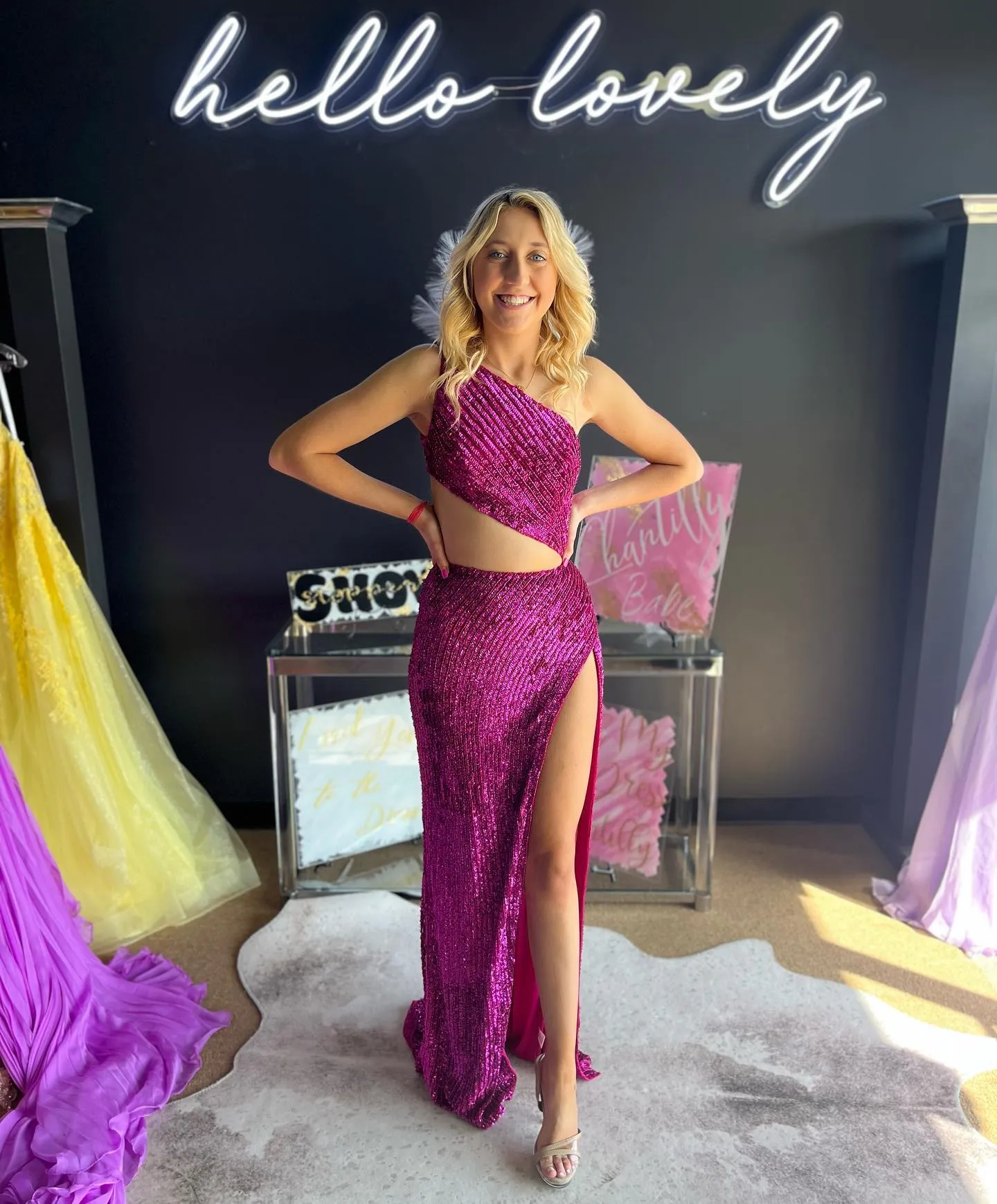 Sequin One Shoulder Slit Long Prom Dress 2024 Shimmer... From  Uniquebridalboutique, $103.41 | DHgate.Com