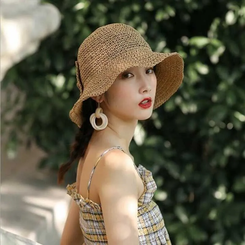 Foldable Wide Brim Folding Straw Hat With Bowknot For Women Perfect For  Summer Beach, Travel, And Sun Protection G230227 From Sihuai06, $8.46