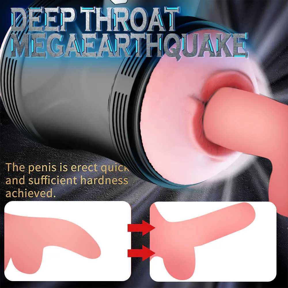 Masturbators Automatic Male Masturbator Cup Lip Mouth Real Vaginas Blowjob Oral Sex Machine Masturbation Cup Double Channel Vibrator Sex Toys L230228