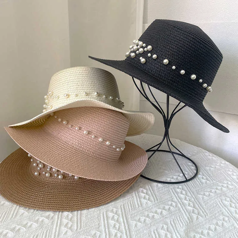 Sombreros De Ala Ancha Sombreros Para Mujer Verano Perla Sombreros Para El  Sol Cómodo Sombrero De