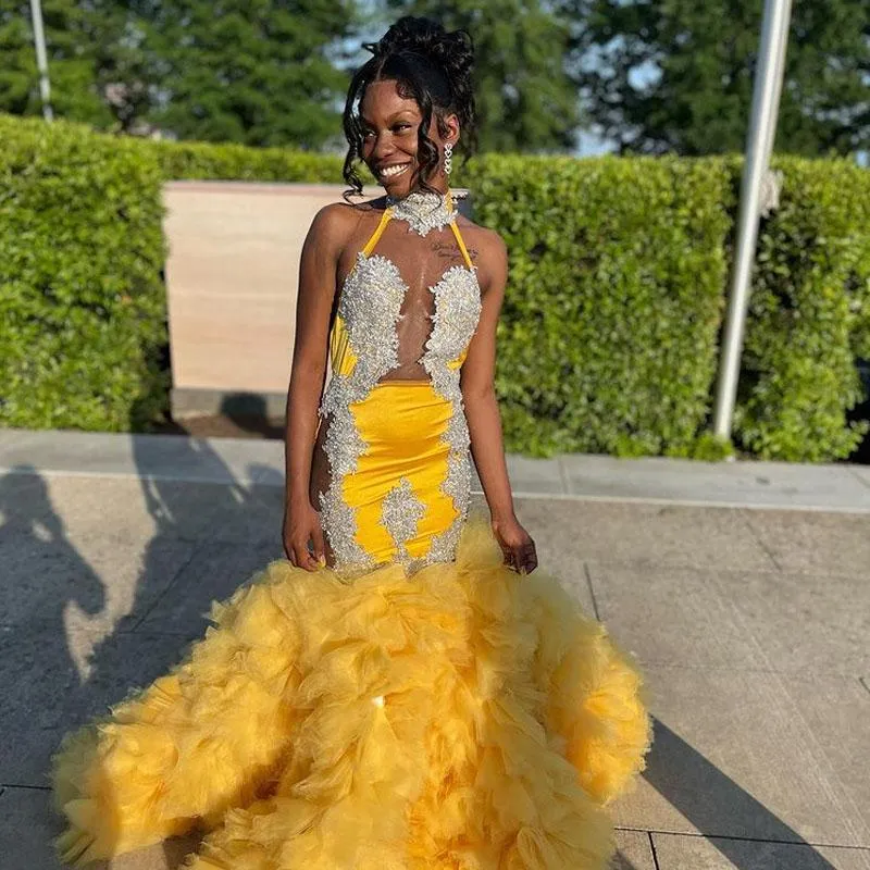 Sexy Yellow Halter Prom Dresses 2024, Backless Tiered... From Haiyan4419, $186.16 | DHgate.Com Sexy Yellow Halter Prom Dresses 2024, Backless Tiered... From Haiyan4419, $186.16 | DHgate.Com