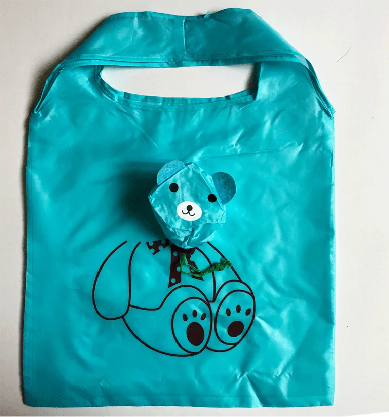 5Pcs Cute Reusable Grocery Bags In Pouch - Animal Bag - Foto 6
