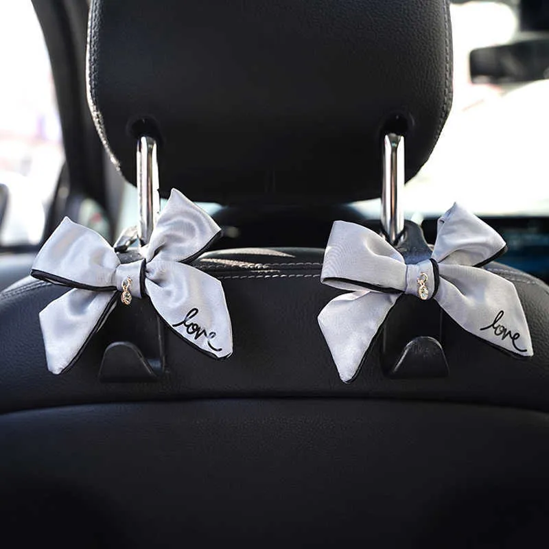 2 Pack Cute Diamond Bowknot Car Seat Headrest Hook Hangers Universal  Storage Organizer For Butterfly Purse, And Coats S Type From Skywhite,  $2.55