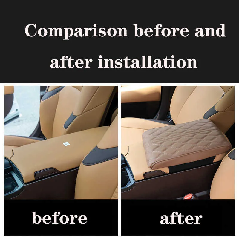 New Universal Wave Embroidered PU Leather Car Armrest Mat Center ...