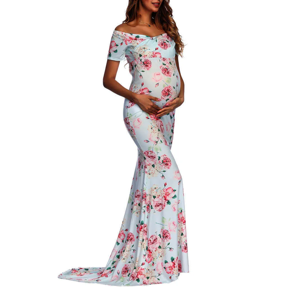Floral Maternity Gown Summer Wear For Pregnant Ladies Maternity