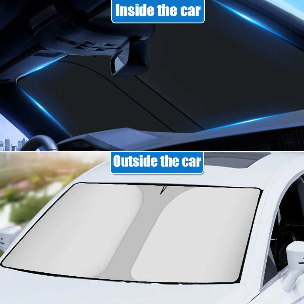 Foldable Windshield Sun Shade – UV Heat Reflective Front Cover, 140cm X 70cm
