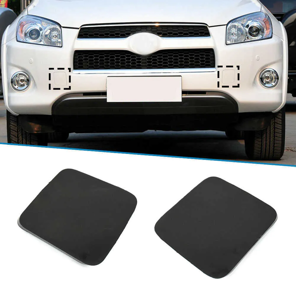 Cubiertas Para Gancho De Remolque De Toyota RAV4 2006-2008 | ABS Negro, Compatible Con ACA33, ACA30, ACA31 | Par Delantero Izquierdo Y Derecho