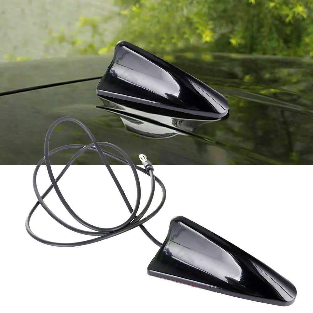 Glossy Black Large Auto Car Shark Fin Roof Antenna Radio FM/AM Aerial  Universal 