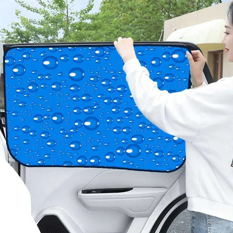 Blue Water Drop Car Window Sun Visor In Spanish With UV