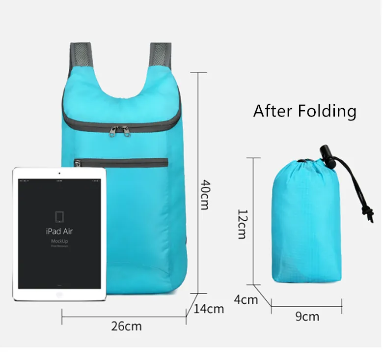 Foldable Backpack Waterproof Nylon Travel Hiking Backpack with Large Capacity 6 Colors Portable School Bag for Teenager Camping Hiking Sports