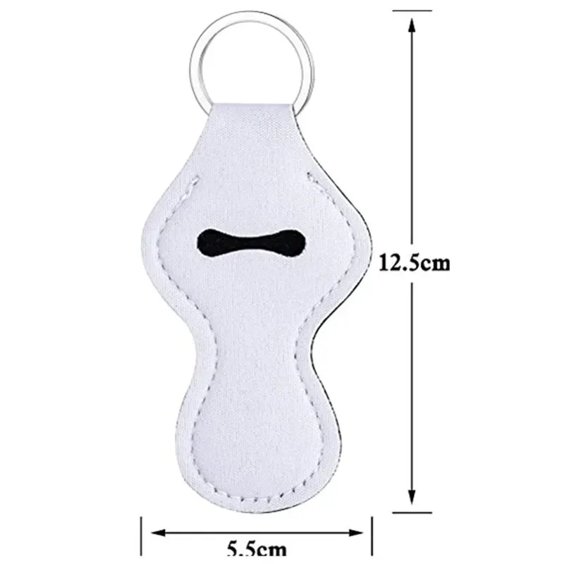 Sublimation Chapstick Holder Blanks Bulk Blank Neoprene Lipstick Holder Keychain Travel For Women DIY Key Ring