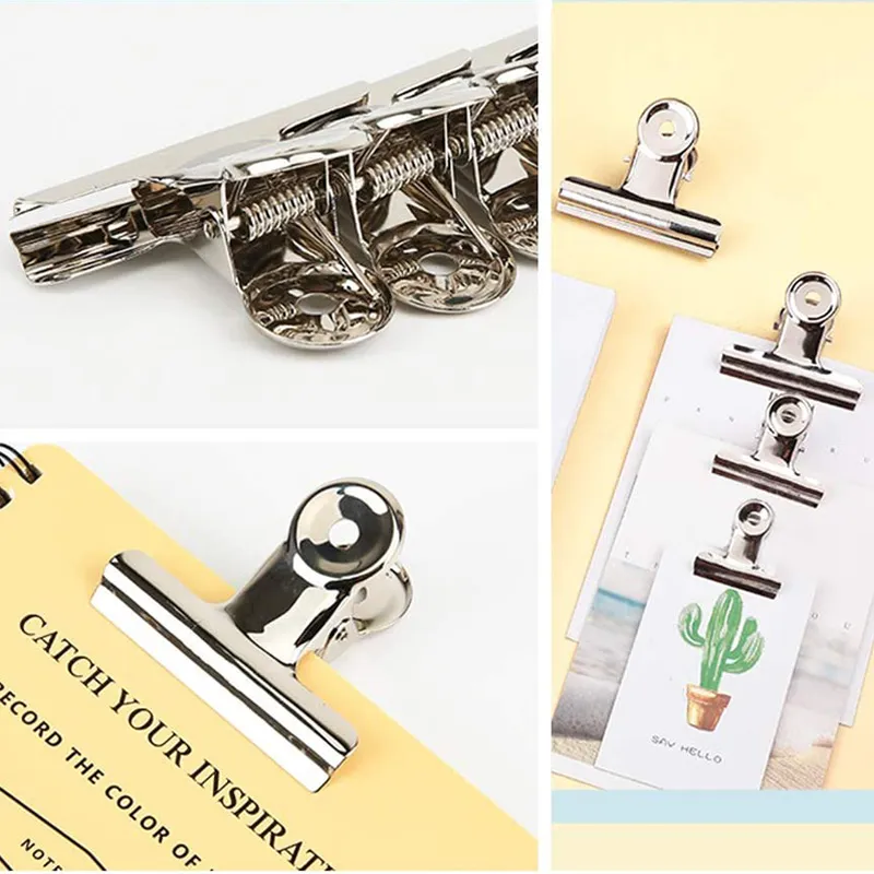 Lot De 49 Pinces Bulldog Métalliques Colorées - Taille 30 Mm (3,3 Cm) - Multi-usages Bureau, Cuisine, Maison - Avec Trou Pour Suspension