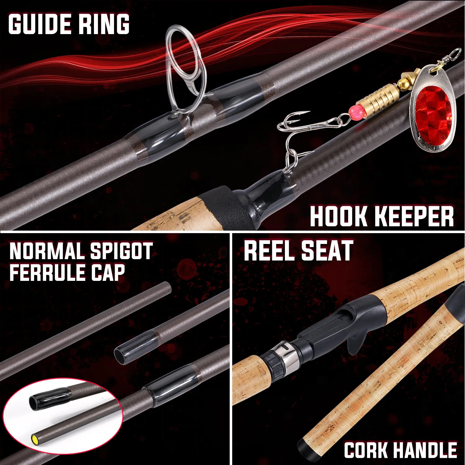 Rod Reel Combo Sougayilang 2.1m Cork Handle Fishing and Casting Lightweight  Bass Trout Rods Crappie Set 230609
