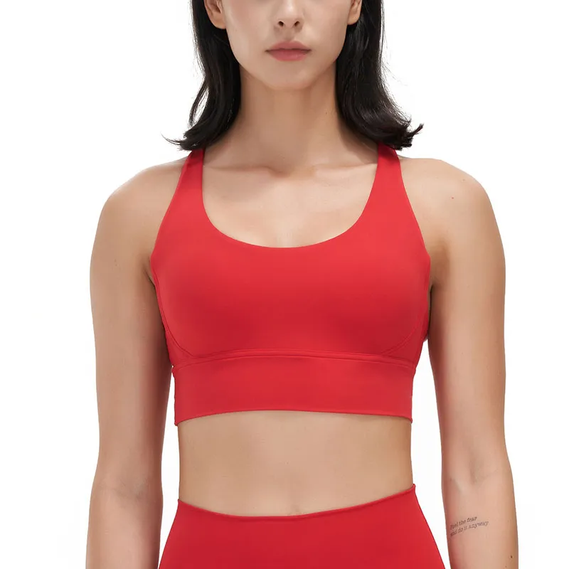 Yoga Outfits Sports Bra For Women's Sexy Cross Strap Tank Classic Lady Underwear Fashion Runing Tops Fitness Vest With Removable Cups VELAFEEL