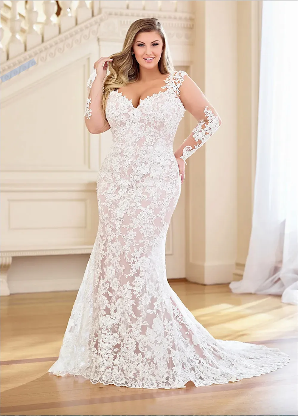 Plus Size Long Mermaid Formal Dresses for Weddings - Ever-Pretty US