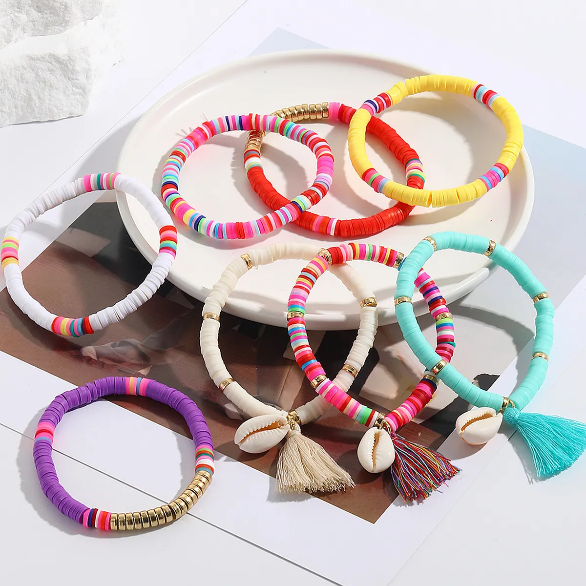 Heishi Bracelet Set for Women Custom, Boho Jewelry With Name, Trendy  Jewelry for Teen Girl, Stackable Bracelets, Heart Bracelet With Name - Etsy  | Bracelets handmade beaded, Arm candy bracelets, Beaded bracelets