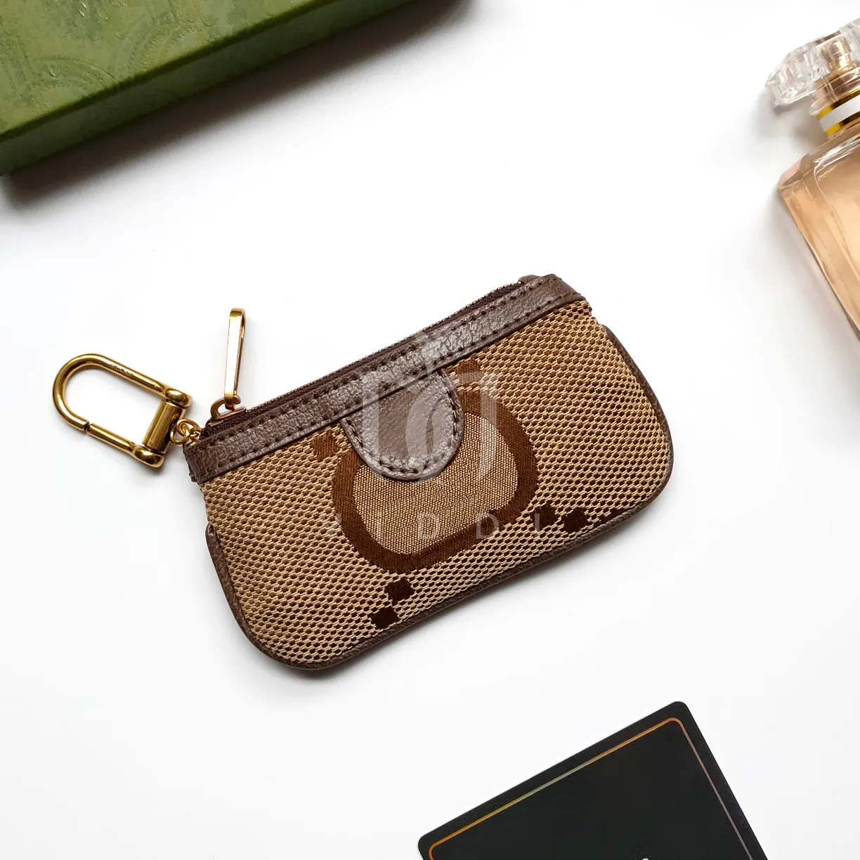Leather Zipper Short Wallet With Letter Embroidery, Multicolor