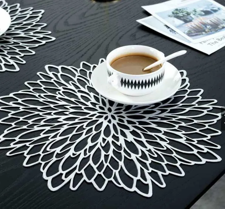 Coaster Mat Pvc Heat Resistant PVC Hollow Coaster Mats Non Slip Placemats For Dining ...