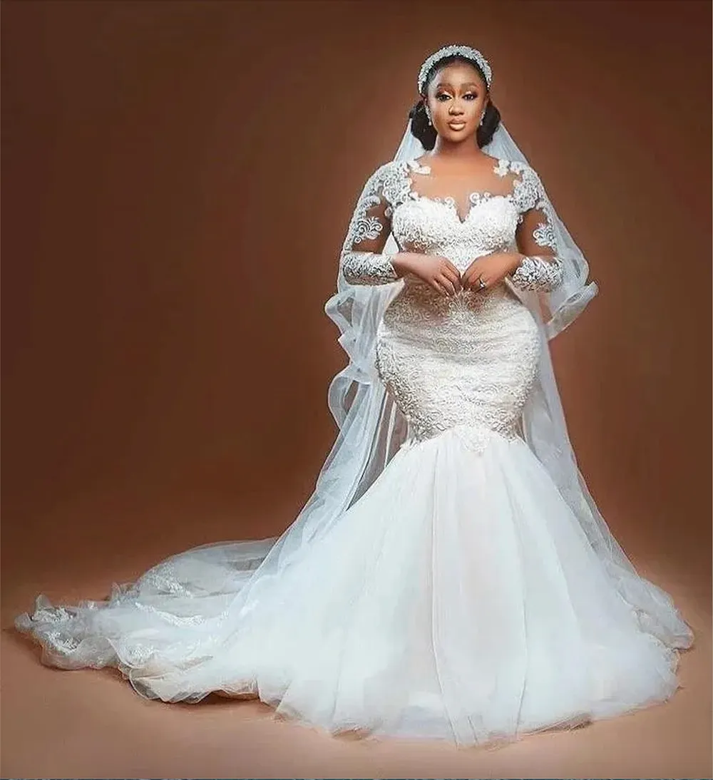 Jewel Neck Tulle Long Sleeve Lace Wedding Dress Jewel Neck Tulle Long Sleeve Lace Wedding Dress