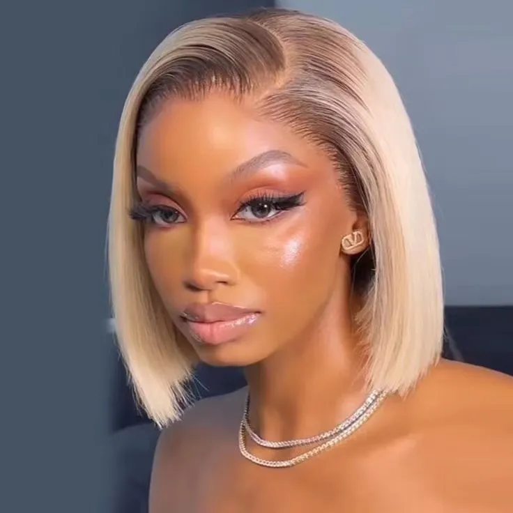 Brand Blonde Bob Wigs 13x4 Transparent Lace Front... From  display picture 1