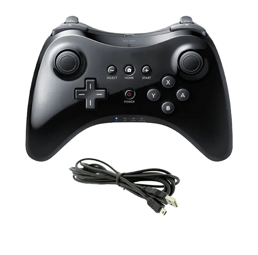 DHgate 2024Wireless Bluetooth Wii U Pro Controller Gamepad with Dual Analog Joystick Black and White Games Accessories