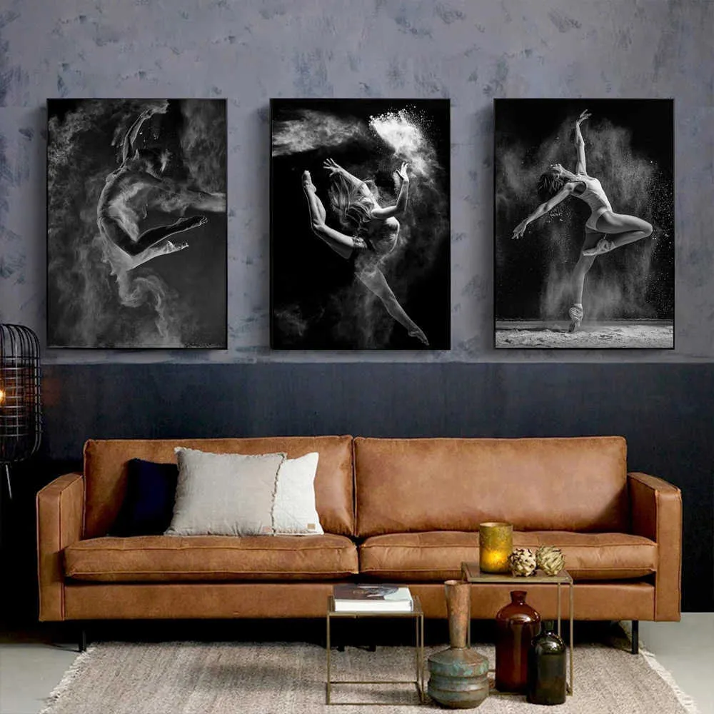 Elegant Ballet Dancer Canvas Art - Black & White Wall Decor, Modern ...