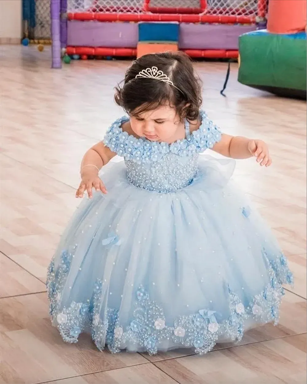 Robe tulle bleu de fête bébé fille 3 MOIS ORCHESTRA