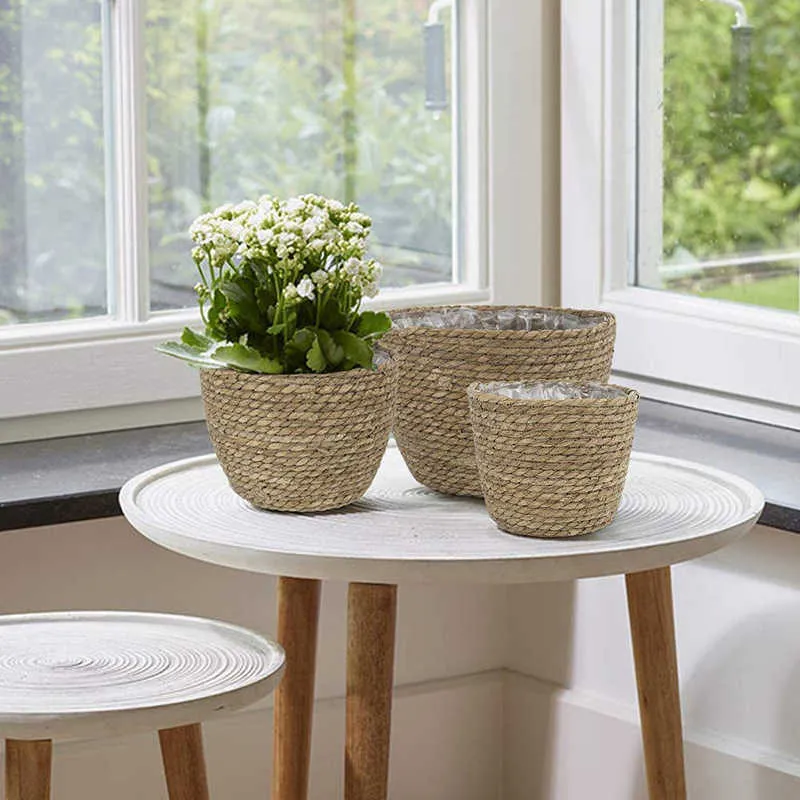 Outdoor Flower Pots Planters Handwoven Rattan Plant... From Mengyang09,  $19.53 | DHgate.Com