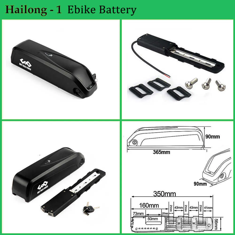 Bluetooth Bike Battery 21700 Samsung 50E LG Hailong 36V 52V 48V 20Ah 25Ah for Electric Bicycle 1500W 1000W 750W 500W 350W 250W