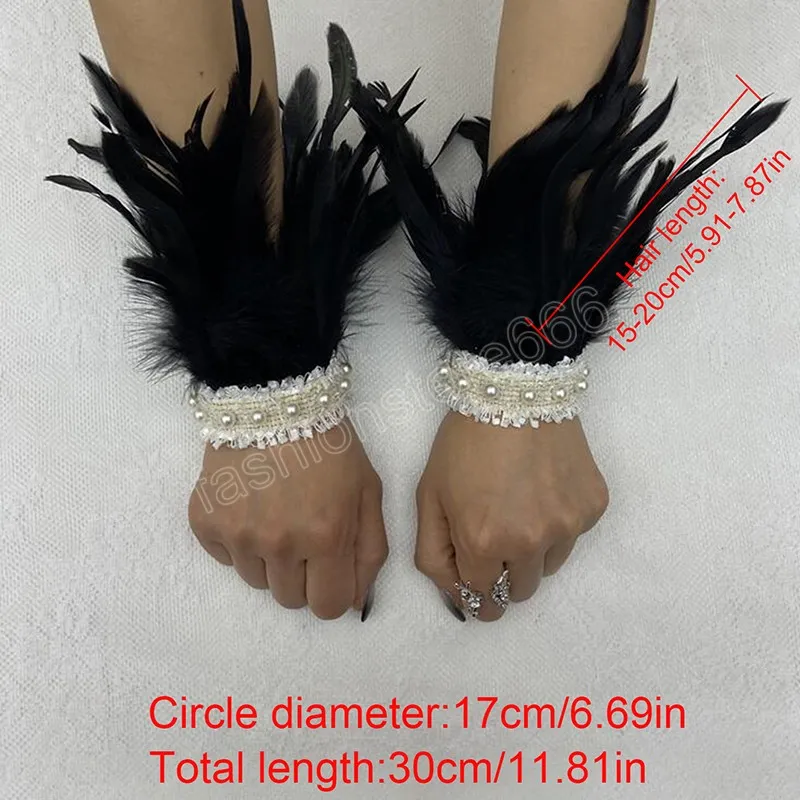 Sparkling Gothic Feather Wristband With Pearl Accents Perfect Halloween Arm Sleeve Wrap Feather Bracelet Accessory From Fashionstore666 2.92 DHgate.Com