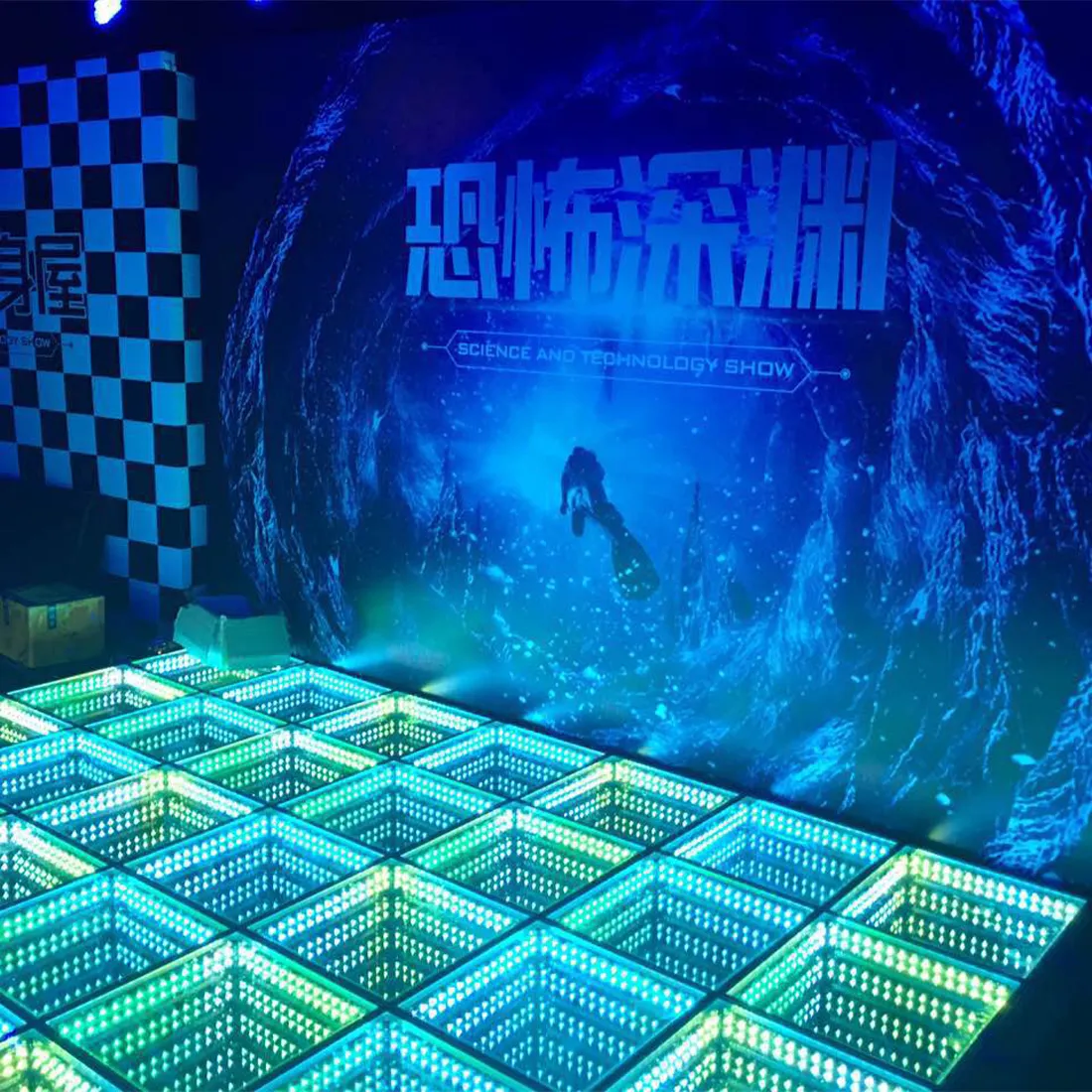 Infinity Mirror 3D Led Dance Floor Amazon Stage Lighting With Wireless