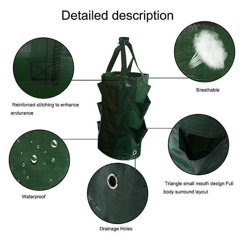Bolsas De Cultivo De Tela Para Plantas - Pack De 5, 10 Galones (40x30 Cm), Marrón, Transpirables, Para Patatas, Tomates, Etc.